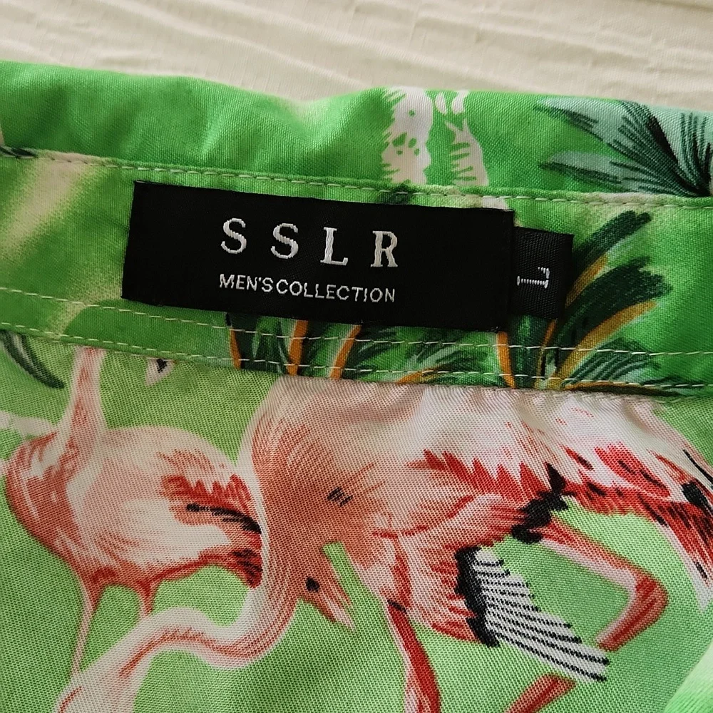 Tropical Green Flamingo Shirt - Picture 3 of 6